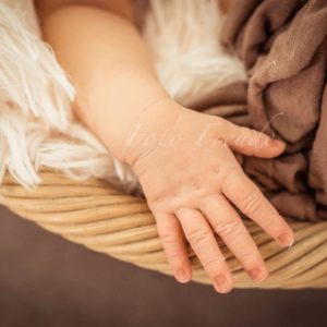 hand von baby im korb bei babyshooting in forchheim